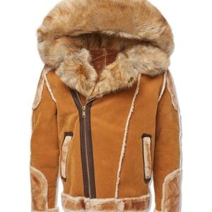 Jordan Craig Tan Shearling Puffer Jacket